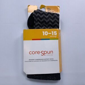 Therafirm Unisex Small Black Chevron 10-15mmHg Core-Spun Compression Socks 11612